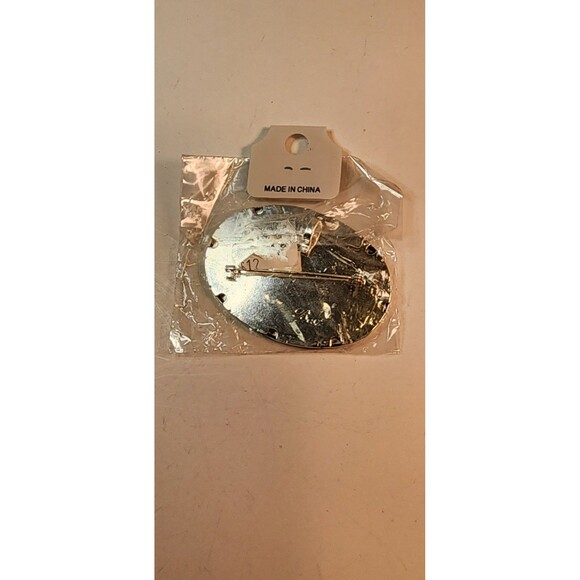 BEST Oval Christmas Tree Reindeer Two Tone Brooch Pendant Vintage New In Pkg - Picture 4 of 7